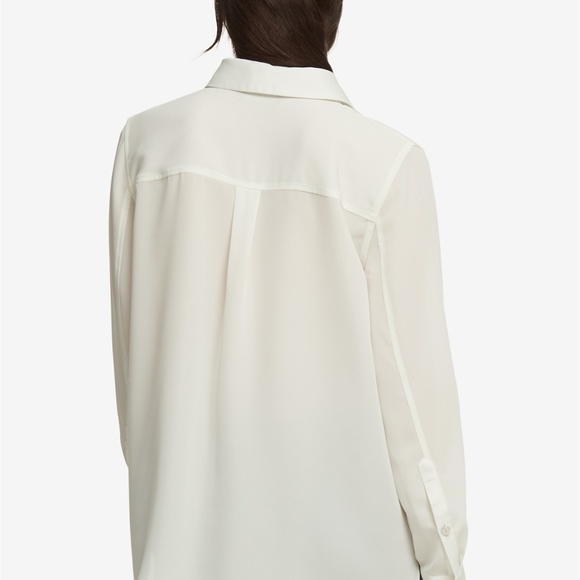 DKNY High-Low Roll-Tab-Sleeve Shirt - Picture 4 of 7